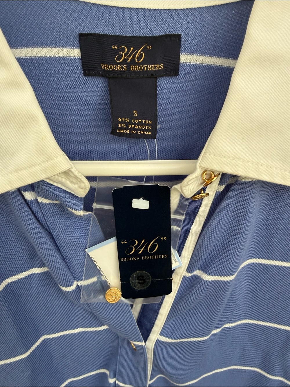 Brooks Brothers 346 Light Blue & White Striped Long Sleeve Polo Dress